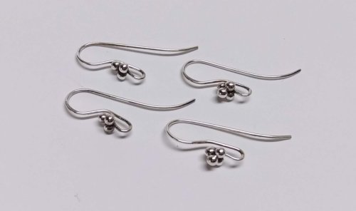 Judy Larson's Bali Style Earrings - , Contemporary Wire Jewelry, Stamping, Stamps, Butane Torch, Soldering, Solder, Drilling, Drill, Tumble the ear wires to bring up a shine